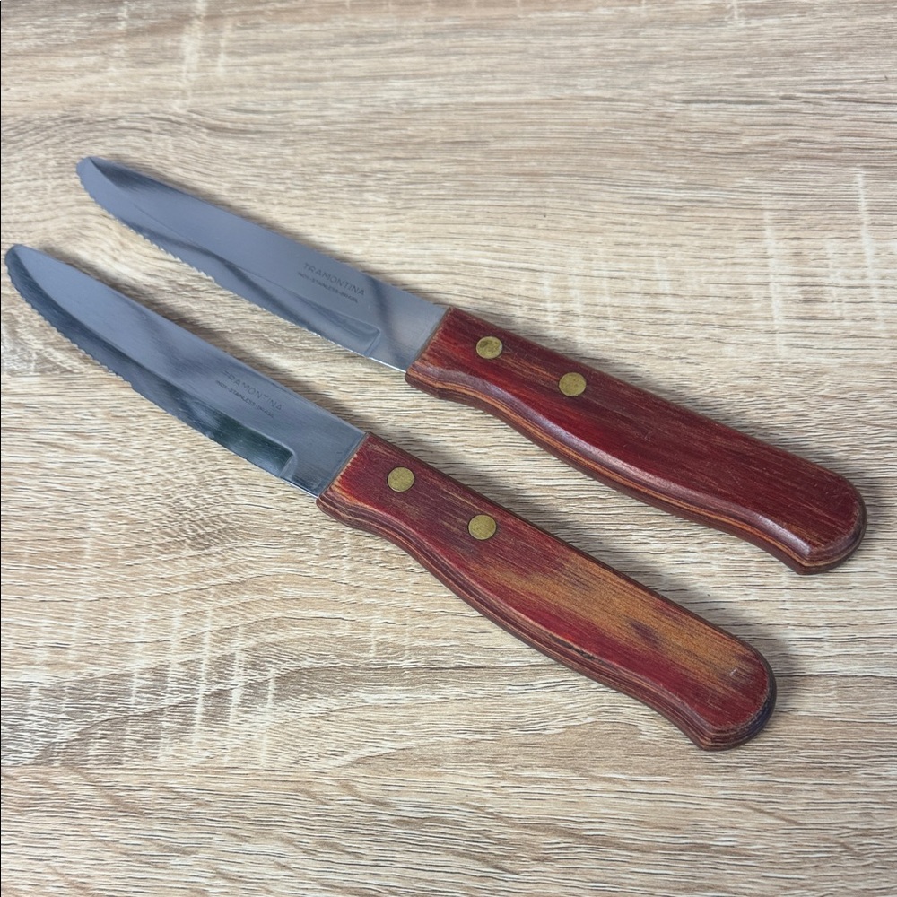 Tramontina 2 Piece Full Tang Porterhouse Steak Knife Set Brazil